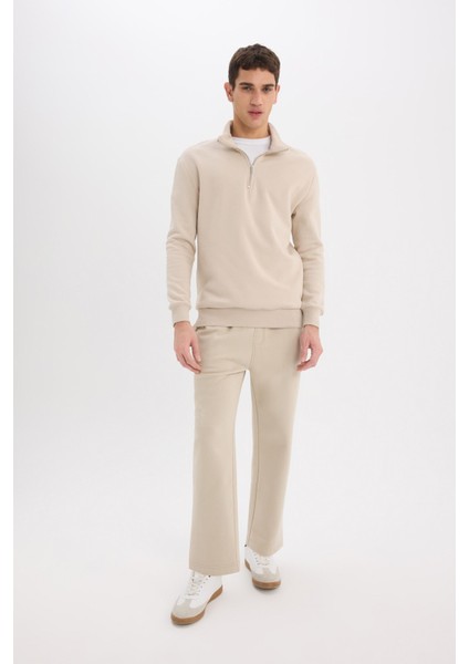 Regular Fit Eşofman Altı İçi Polarlı Basic Düz Cepli Beli Bağcıklı Düz Paça D7836AX25SP