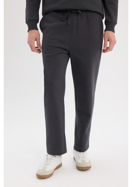 Regular Fit Eşofman Altı İçi Polarlı Basic Düz Cepli Beli Bağcıklı Düz Paça D7836AX25SP fırsatları