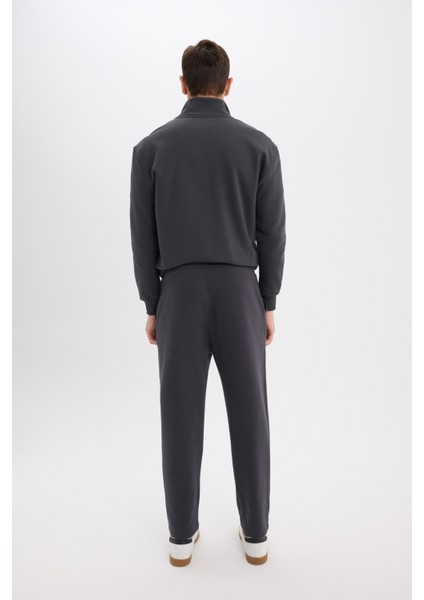 Regular Fit Eşofman Altı İçi Polarlı Basic Düz Cepli Beli Bağcıklı Düz Paça D7836AX25SP