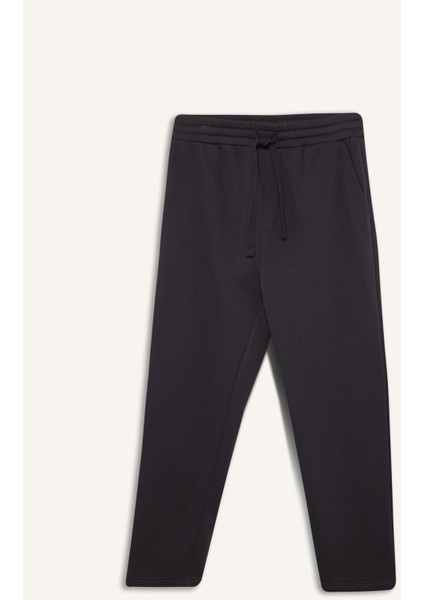 Regular Fit Eşofman Altı İçi Polarlı Basic Düz Cepli Beli Bağcıklı Düz Paça D7836AX25SP