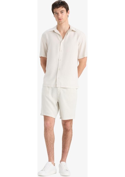 Relax Fit Tensel Bermuda Şort E0804AX25SM