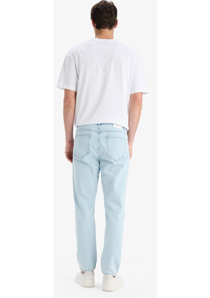 %100 Pamuk 90's Slim Fit Dar Kalıp Yüksek Bel Dar Paça Jean Pantolon E7281AX25SM