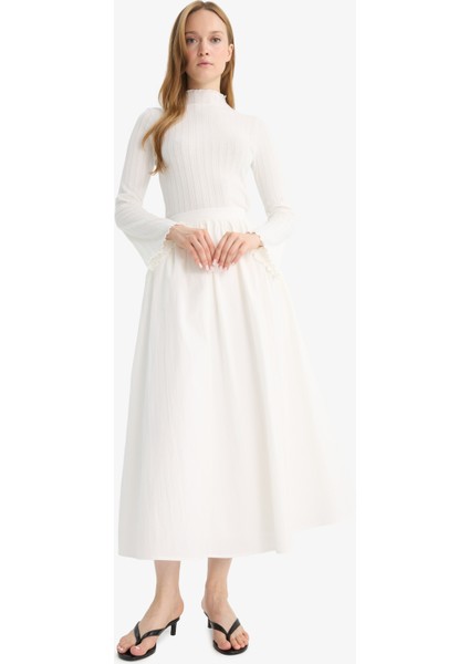 A Kesim Basic Düz Poplin Maxi Tesettür Etek E7453AX25SM modelleri