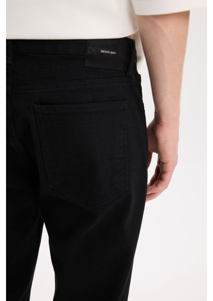 Diago Comfort Fit Rahat Kalıp Yüksek Bel Geniş Paça Siyah Jean Pantolon E3323AX25SP