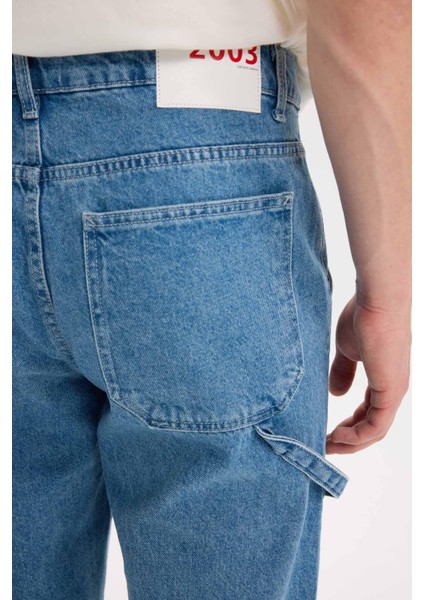 %100 Pamuk Relax Fit Rahat Kalıp Geniş Paça Jean Pantolon E3334AX25SP