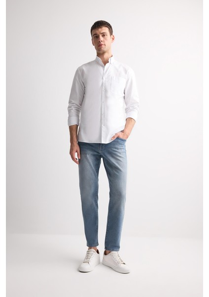 Slim Tapered Fit Dar Kalıp Normal Bel Daralan Paça Jean Pantolon E3336AX25SP
