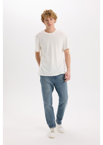 Slim Tapered Fit Dar Kalıp Normal Bel Daralan Paça Jean Pantolon E3336AX25SP fırsatları