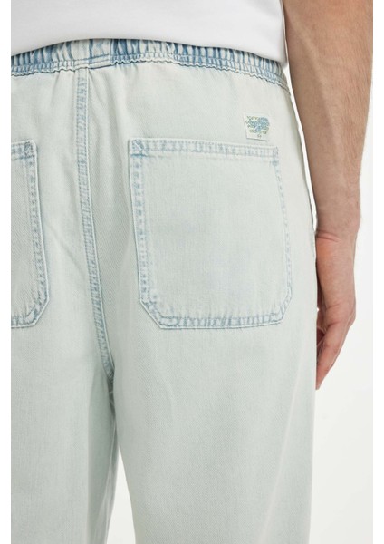 %100 Pamuk Wide Leg Fit Geniş Kalıp Normal Bel Geniş Paça Yazlık Jean Pantolon C2045AX24SM