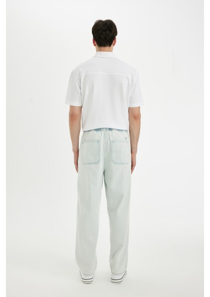 %100 Pamuk Wide Leg Fit Geniş Kalıp Normal Bel Geniş Paça Yazlık Jean Pantolon C2045AX24SM