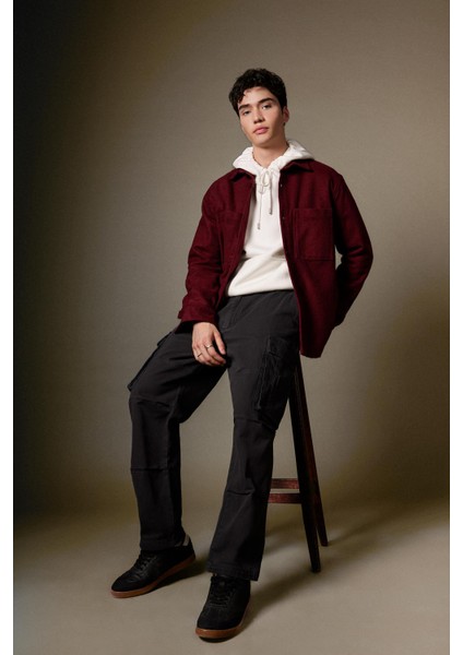 Pantolon Wide Leg Fit Geniş Kalıp Normal Bel Geniş Paça Kargo Cepli B1915AX24SP modelleri