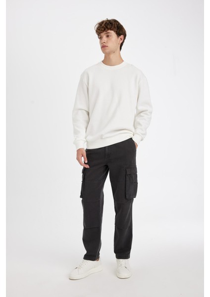 Pantolon Wide Leg Fit Geniş Kalıp Normal Bel Geniş Paça Kargo Cepli B1915AX24SP indirimleri
