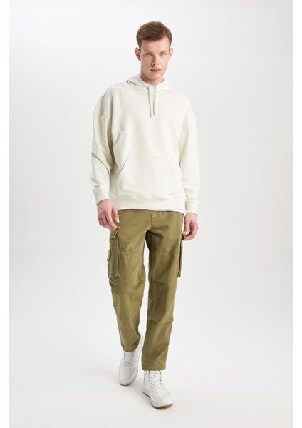 Pantolon Wide Leg Fit Geniş Kalıp Normal Bel Geniş Paça Kargo Cepli B1915AX24SP