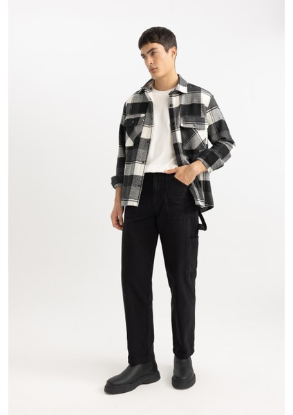 Yazlık Kanvas Pantolon Straight Fit Normal Kalıp Normal Bel Boru Paça Basic Düz Cepli modelleri