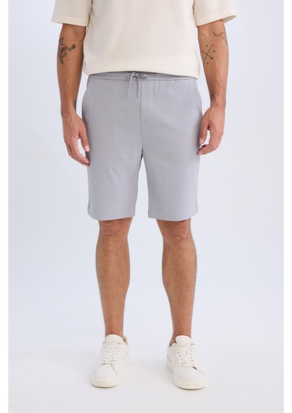 Regular Fit Beli Bağcıklı Dokulu Bermuda Şort D9451AX25SP indirimleri