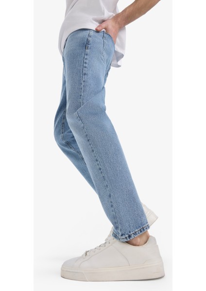 %100 Pamuk 90's Slim Fit Dar Kalıp Yüksek Bel Dar Paça Kar Yıkamalı Jean Pantolon F0161AX25SP