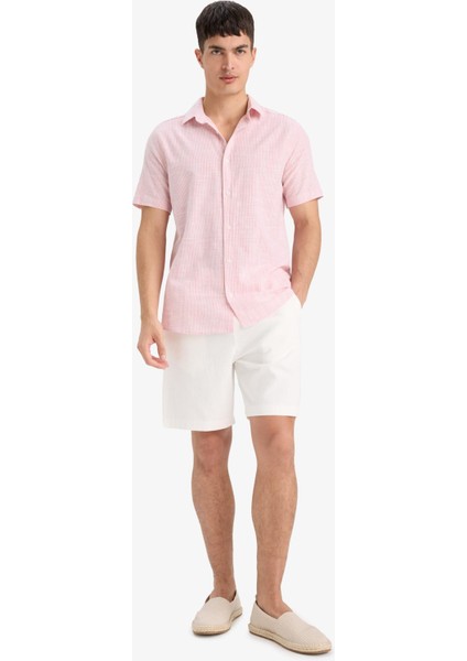 %100 Pamuk Relax Fit Pamuklu Bermuda Şort E0886AX25SM