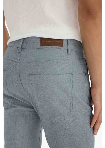 Yazlık Chino Kanvas Dokulu Pantolon Slim Fit Dar Kesim Cepli Dar Paça T1055AZ25SP