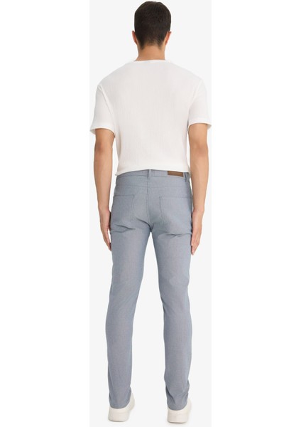 Yazlık Chino Kanvas Dokulu Pantolon Slim Fit Dar Kesim Cepli Dar Paça T1055AZ25SP