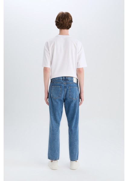 %100 Pamuk 90's Slim Fit Dar Kalıp Yüksek Bel Dar Paça Jean Pantolon D8602AX25SP