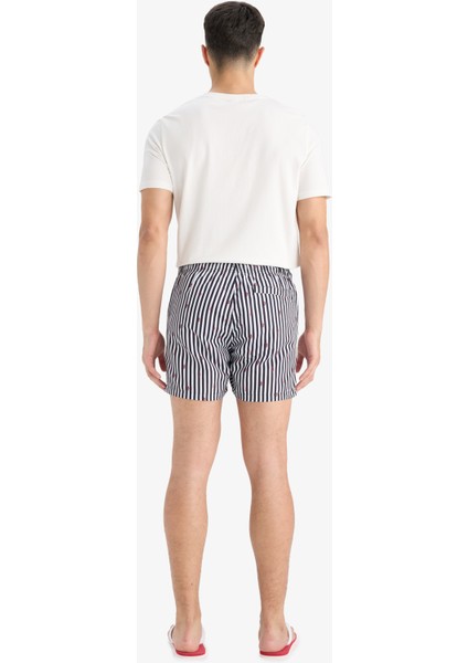 Çizgili File Astarlı Kısa Boy Deniz Şortu E0950AX25HS