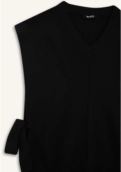 V Yaka Yandan Bağlamalı Triko Süveter F1100AX25AU