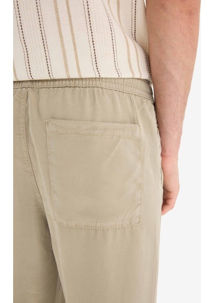 Bol Rahat Kesim Wide Leg Üç Cepli Geniş Paça Yazlık Tensel Pantolon F1162AX25SM