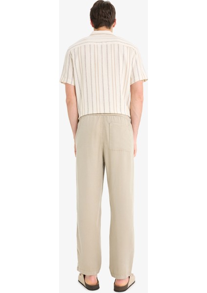 Bol Rahat Kesim Wide Leg Üç Cepli Geniş Paça Yazlık Tensel Pantolon F1162AX25SM