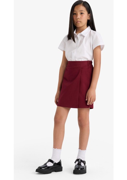 Kız Çocuk Okul Beli Lastikli Gabardin Şort Etek F1434A825AU modelleri