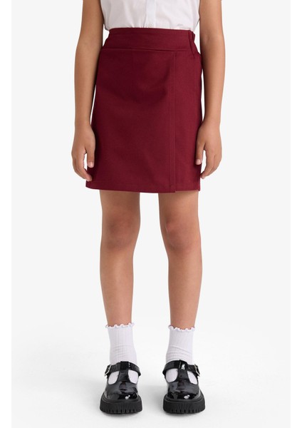 Kız Çocuk Okul Beli Lastikli Gabardin Şort Etek F1434A825AU fırsatları