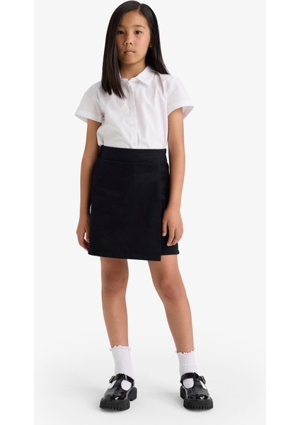Kız Çocuk Beli Lastikli Gabardin Şort Etek F1434A825AU fırsatları