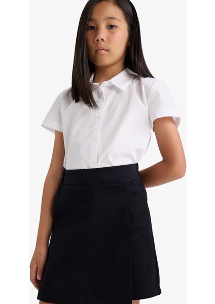Kız Çocuk Beli Lastikli Gabardin Şort Etek F1434A825AU indirimleri