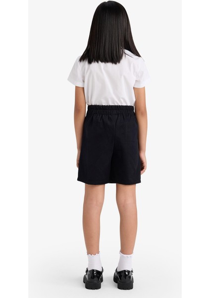 Kız Çocuk Beli Lastikli Gabardin Şort Etek F1434A825AU