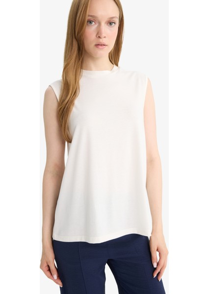Regular Fit Bisiklet Yaka Kolsuz Tunik F9984AX25HS