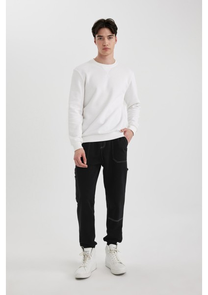 Regular Fit Jogger Eşofman Altı Beli Bağcıklı Lastikli Paça Cepli C5384AX24SP