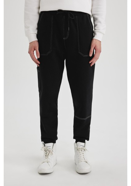 Regular Fit Jogger Eşofman Altı Beli Bağcıklı Lastikli Paça Cepli C5384AX24SP fırsatları