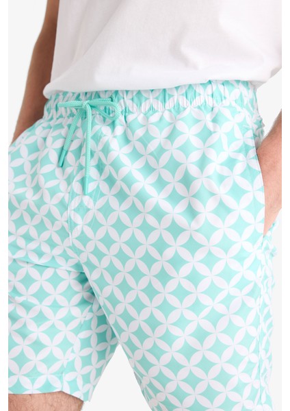 Regular Fit Desenli File Astarlı Kısa Boy Deniz Şortu E0977AX25HS indirimleri