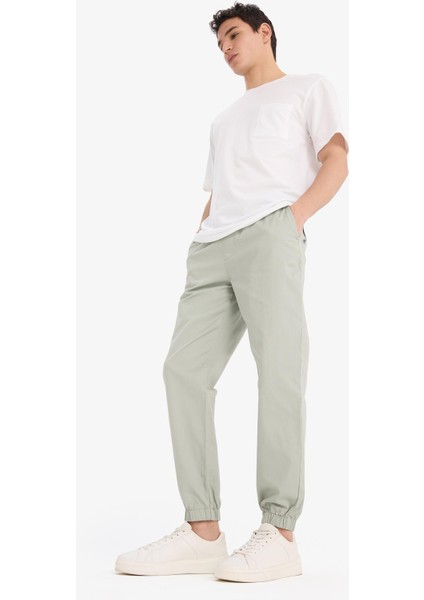 %100 Pamuk Jogger Slim Fit Dar Kesim Beli Bağcıklı Gabardin Pantolon D8607AX25SP fiyatları
