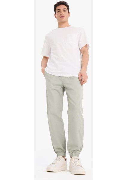 %100 Pamuk Jogger Slim Fit Dar Kesim Beli Bağcıklı Gabardin Pantolon D8607AX25SP indirimleri