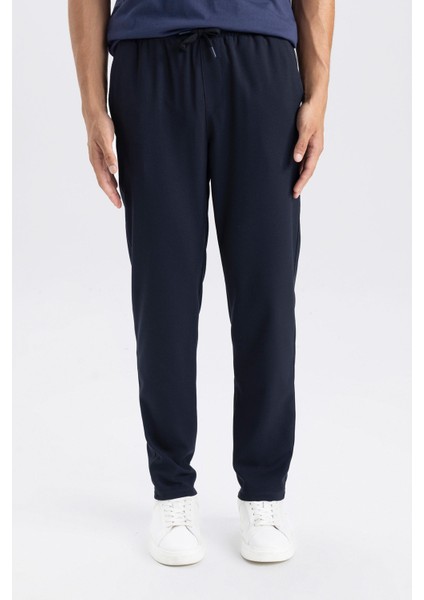 Jogger Lacivert Pantolon Basic Düz Beli Lastikli Bağcıklı Cepli Düz Paça D8640AX24AU fırsatları