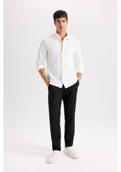 Basic Düz Beli Lastikli Bağcıklı Cepli Jogger Düz Paça Siyah Pantolon D8640AX24AU fiyatları