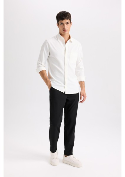 Basic Düz Beli Lastikli Bağcıklı Cepli Jogger Düz Paça Siyah Pantolon D8640AX24AU modelleri