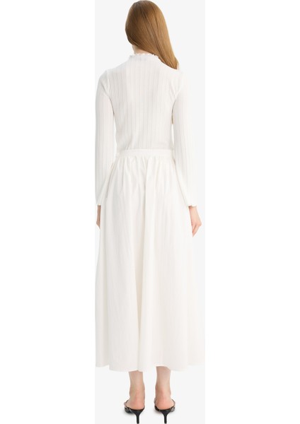A Kesim Basic Düz Poplin Maxi Tesettür Etek E7453AX25SM