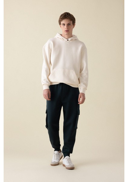 Regular Fit Jogger Eşofman Altı Kargo Cepli Basic Düz Beli Bağcıklı Lastikli Paça Y5533AZ24AU