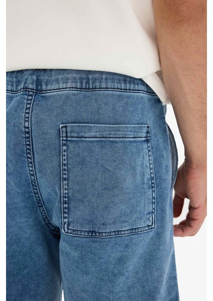 Regular Fit Beli Lastikli Rahat Kalıp Jean Bermuda Şort E4537AX25SM indirimleri