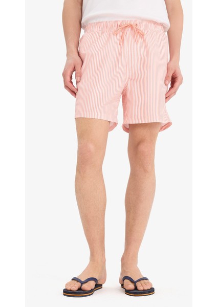 Çizgili File Astarlı Kısa Boy Deniz Şortu U0024AZ25HS fırsatları