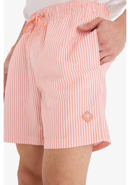 Çizgili File Astarlı Kısa Boy Deniz Şortu U0024AZ25HS indirimleri