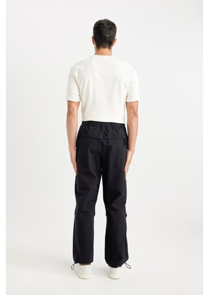 Yazlık Pantolon Relax Fit Rahat Kesim Kargo Cepli Beli Paçası Lastikli B4519AX24SP