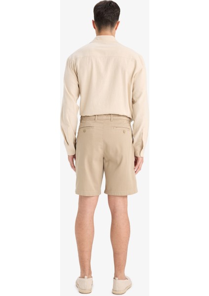 Regular Fit Dokulu Bermuda Şort E2234AX25SM