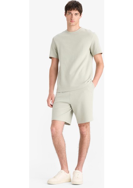Regular Fit Dokulu Beli Bağcıklı Şort E2588AX25SM
