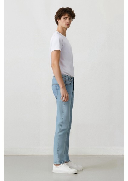 Slim Tapered Fit Dar Kalıp Normal Bel Daralan Paça Jean Pantolon F2324AX25SP fırsatları